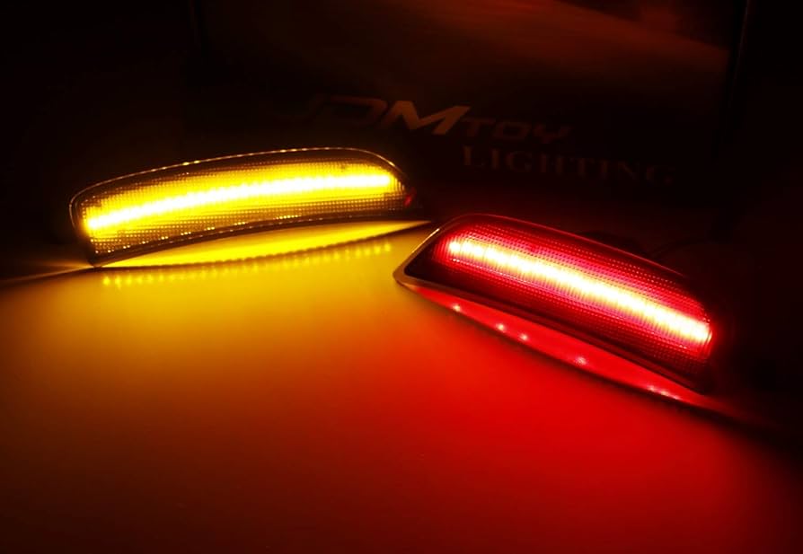 Amazon.com: iJDMTOY Smoked Lens Amber/Red Full LED Side